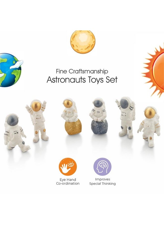 Storio - Storio Super Cute Astronaut Swimming Water Toys Non-Toxic,BPA Free Colorful Soft Rubber Float Squeeze Sound Squeaky Bathing Toy for Baby Chu Chu Toy Set of 6 - Image 1
