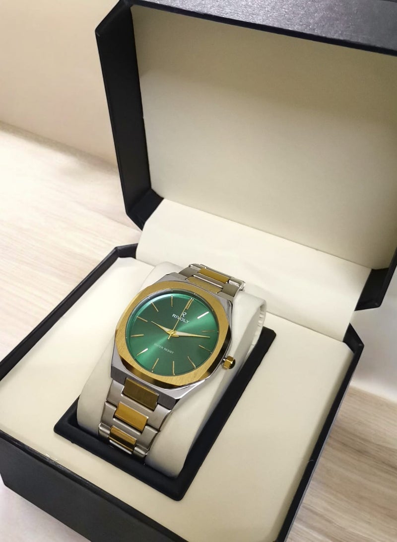 Rivoly Men's Stainless Steel Analog Quartz Watch Easy to Read Fashion Design Waterproof Luxury Classic Big Face Wrist Watch  - Image 5