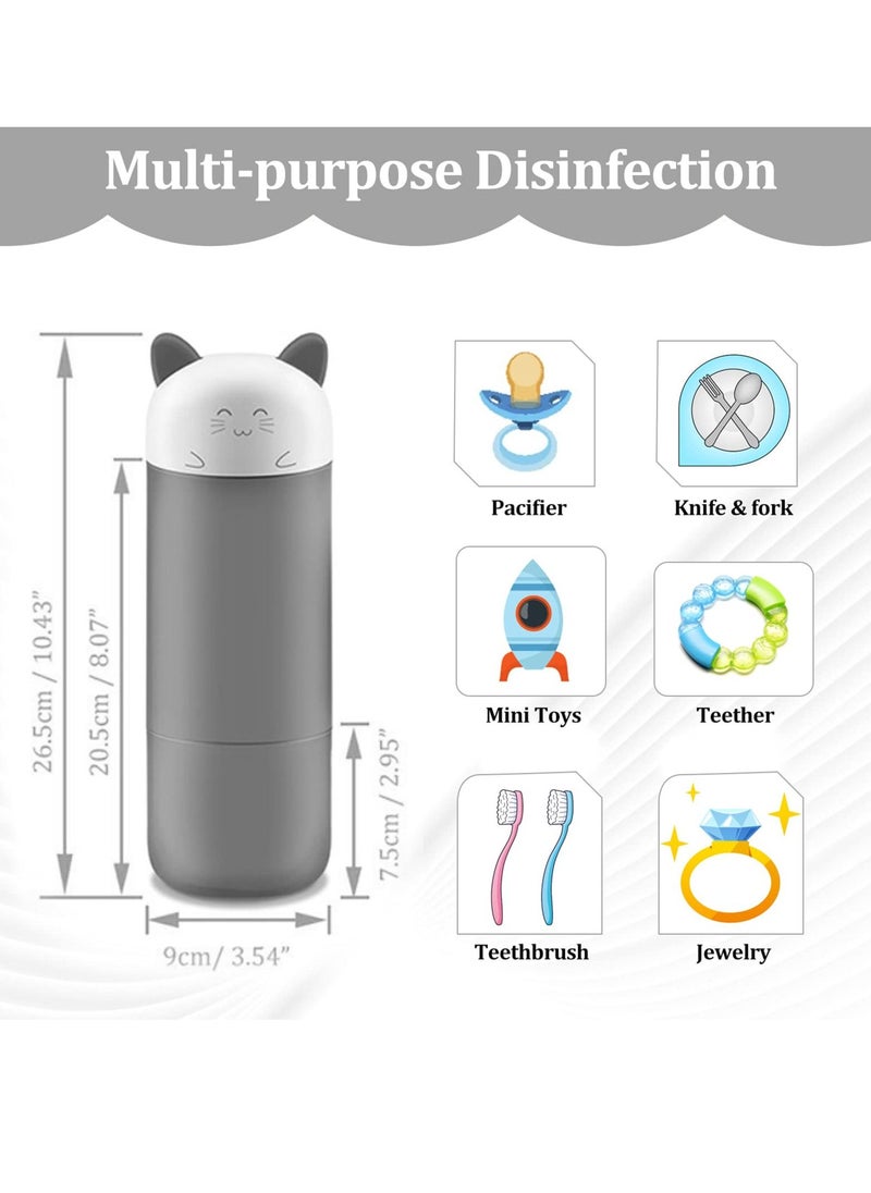 SYOSI - Baby Bottle Sterilizer, Portable Travel Baby Nursing Bottle Electric Uv Ozone Sterilizer for Baby Bottles, Pacifiers, Cups, Breast Pump Accessories, Cartoon Design - Image 1