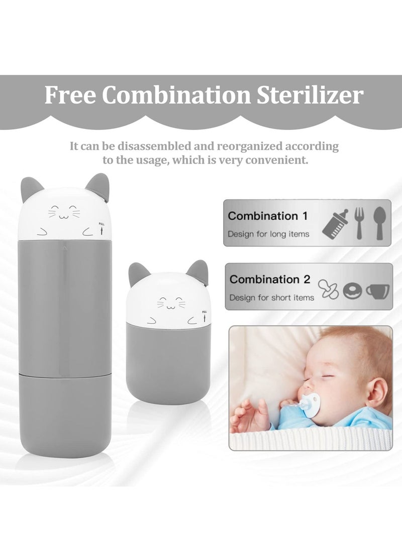 SYOSI - Baby Bottle Sterilizer, Portable Travel Baby Nursing Bottle Electric Uv Ozone Sterilizer for Baby Bottles, Pacifiers, Cups, Breast Pump Accessories, Cartoon Design - Image 1