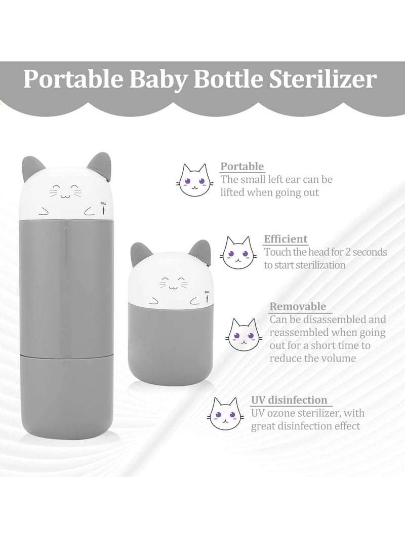 SYOSI - Baby Bottle Sterilizer, Portable Travel Baby Nursing Bottle Electric Uv Ozone Sterilizer for Baby Bottles, Pacifiers, Cups, Breast Pump Accessories, Cartoon Design - Image 1