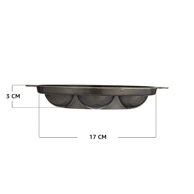 CELLEBII CELLEBII Non Stick Aluminium Appam Patra 7 Pits 2 Layer Coating Black - Image 2
