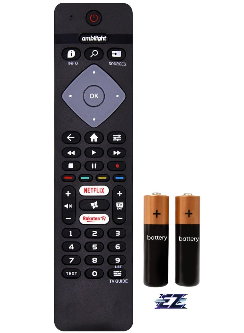 ELTRAZONE Replacement Universal Philips TV Remote Control for LCD LED 3D HD Smart TV with Netflix Button - Replacement Remote Control for Philips TV with Battery - Image 1