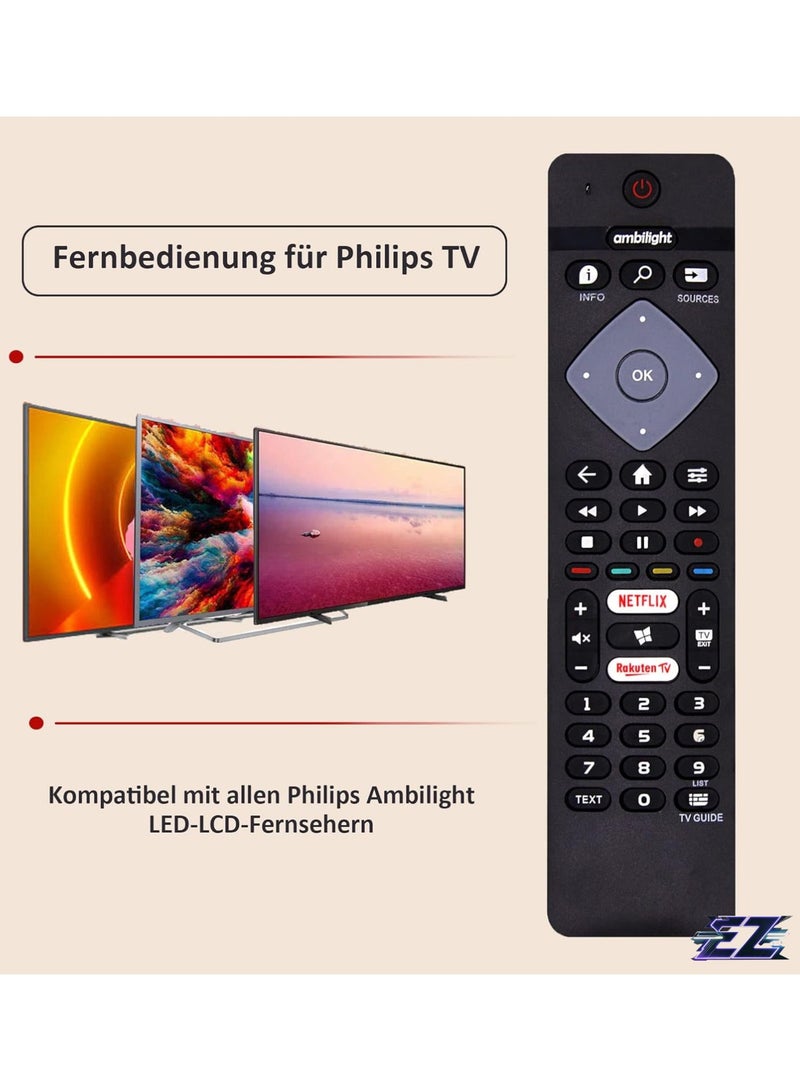 ELTRAZONE Replacement Universal Philips TV Remote Control for LCD LED 3D HD Smart TV with Netflix Button - Replacement Remote Control for Philips TV with Battery - Image 2