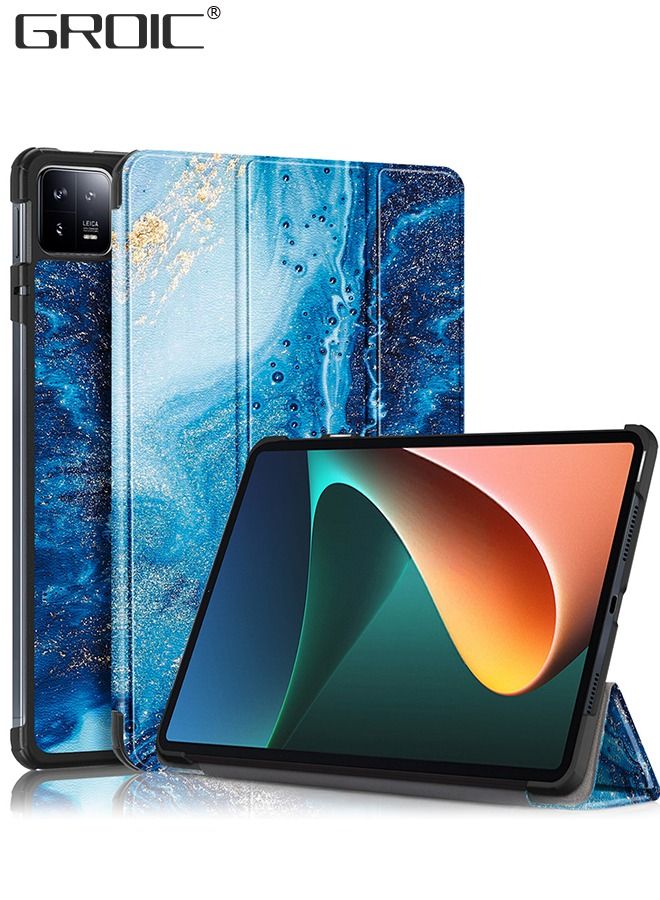 GROIC Case for Xiaomi Pad 6 / Xiaomi Pad 6 Pro - Lightweight Slim Shell Standing Hard Back Cover with Auto Sleep, Emerald Marble,Xiaomi Pad 6 / 6 Pro Protective Cover  - Image 1