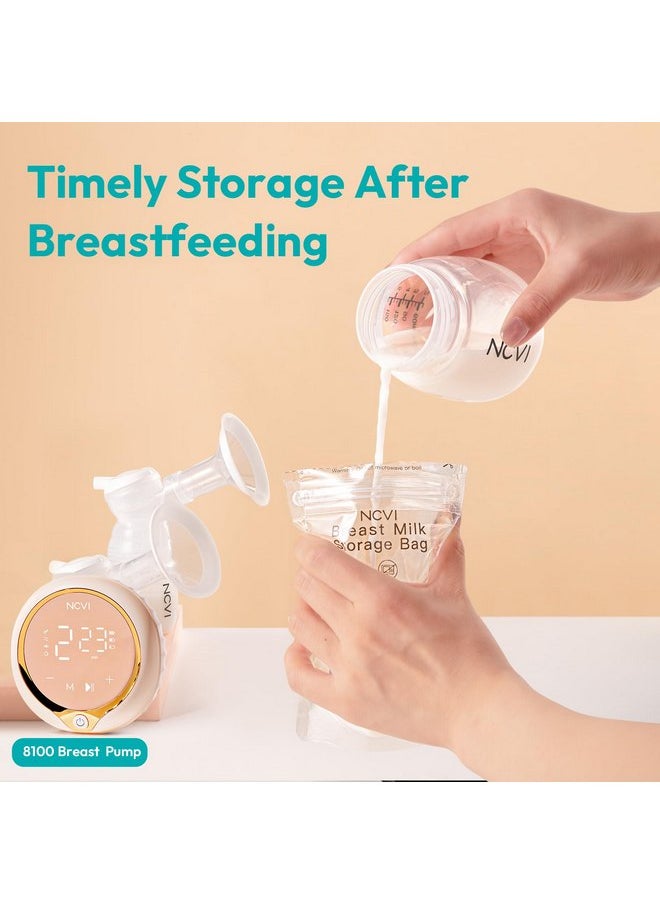 NCVI - NCVI Breastmilk Storage Bags, 25 Count Milk Storage Bags for Breastfeeding, 7oz Breast Milk Storage Bags with Temp-Sensing, Doubled-Sealed, Hygienically, Self Standing, Easy Pour Spout, BPA Free - Image 1