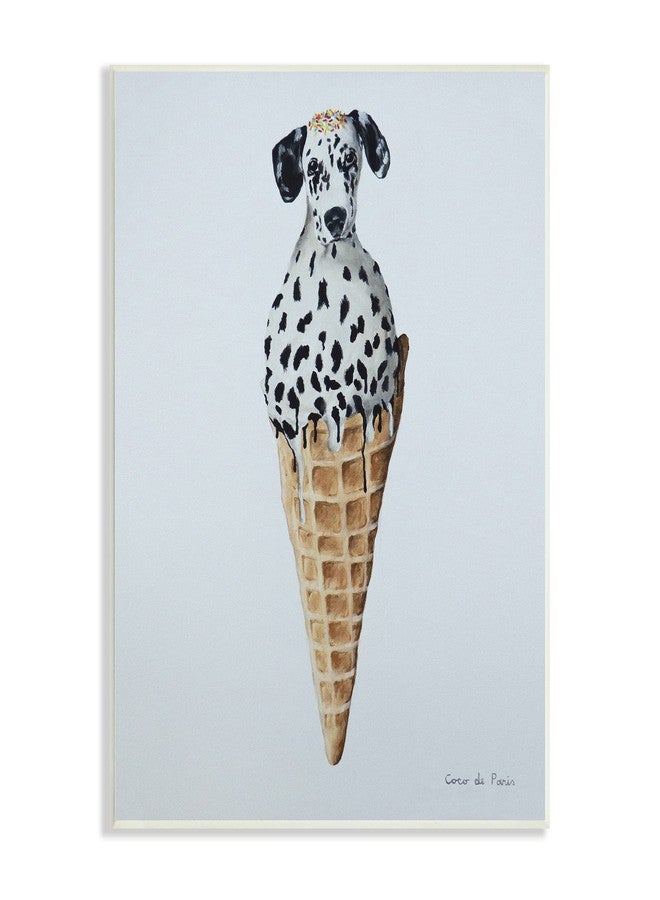 Stupell Industries Dalmation Dog Ice Cream Scoop Waffle Cone,Design by Coco de Paris - Image 1