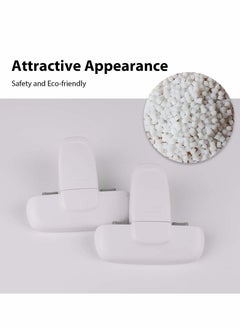 KASTWAVE 2 PCS Home Fridge Freezer Door Lock KASTWAVE Latch Catch Toddler Kids Child Refrigerator Cabinet Locks Baby Safety Child Lock Easy to Install and Use 3M Adhesive no Tools Need or Drill White  - Image 2