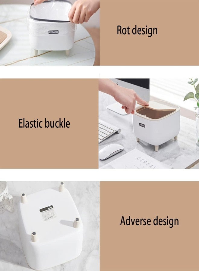 Fennec Mart Portable Desktop Dustbin Compact Trash Can with Lid for Study, Bathroom, Bedroom, and Kitchen Spaces - Image 2