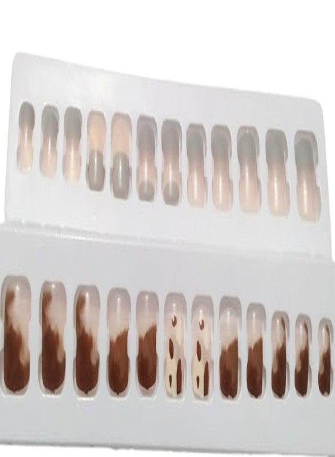 BRIKSHI Long Acrylic False Artificial MultiColor Stick on Nails Art Tips (pack 2)(24pcs)601 - Image 1