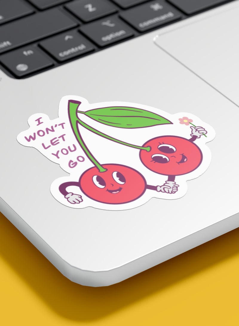 Boomah Accessories 1-Piece Creative cute friendship Cherry Waterproof Vinyl Stickers, for Laptop , Mobile , Mug , Skateboard , Guitar for kids, adult , girls, nursery 8x6cm - Image 1
