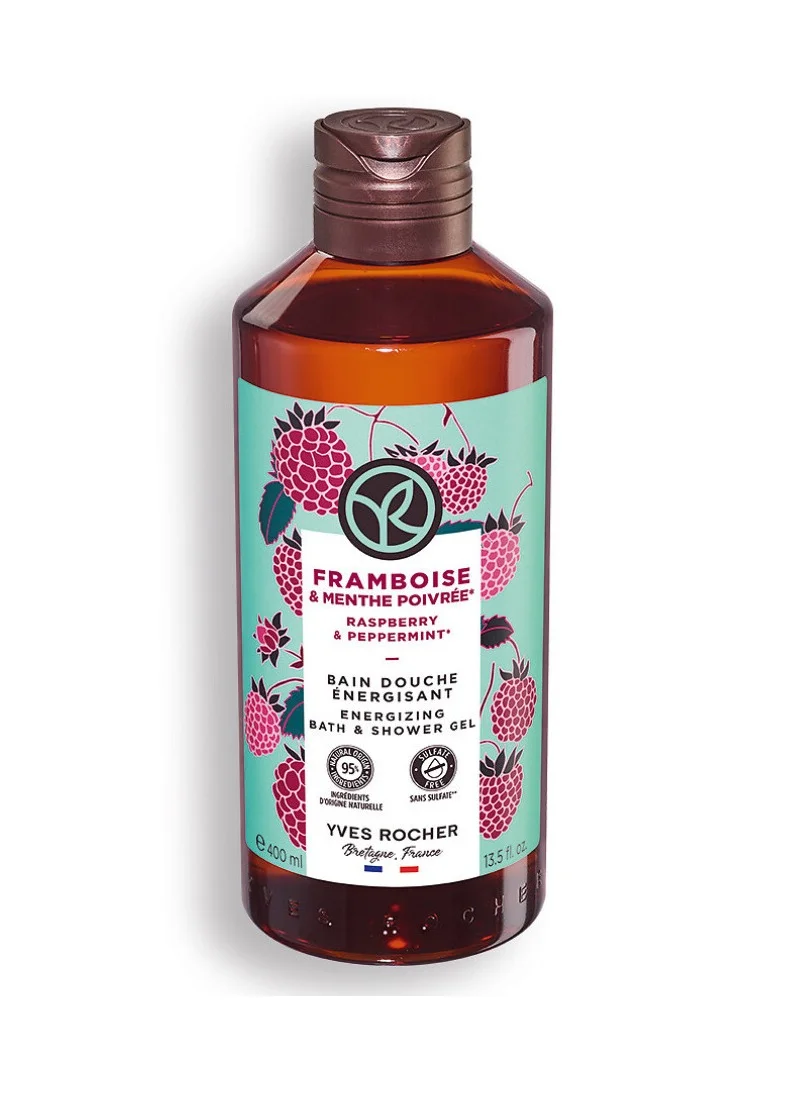 Yves Rocher BATH AND SHOWER GEL RASPBERRY PEPPERMINT 400ML BOT