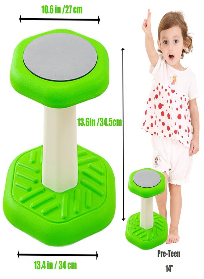Fanboxk Active Chairs Kids Preschool Wobble Stool - Alternative Flexible Seating Balance Wiggle Stool for Classroom,Preschool,Kindergarten&Elementary School,Active Sensory Chairs,Ages3-8,Green(14in) - Image 2