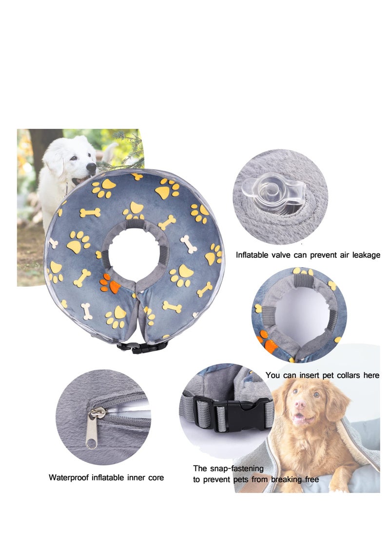 Excefore Inflatable Dog Collar, Cute Cat Inflatable Collar After Surgery, with Enhanced Anti-Licking, for Unrestricted in Daily Life, Comfortable Dog Recovery Collar (M) - Image 2