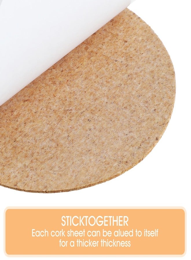 LLOUSSAK 32 Pcs Self-Adhesive Cork Round, 3" x 3" Cork Coasters, Corks Backing for Coaster Mini CorkBoard for DIY Coaster, Wall, Mat, Tiles, Ceramic Coasterss, (Wood Color, Circles) - Image 4