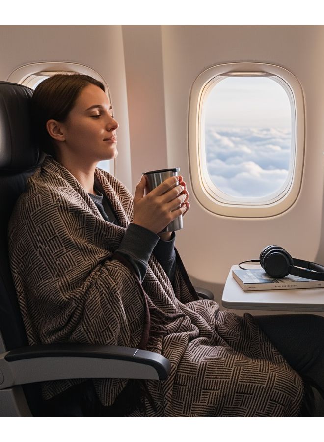 Luxury Outdoor Blanket Thick Knitted All Season Soft Warm Machine Washable MC Rose Blue - Image 3