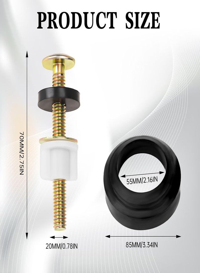 Sliverdew 2 Inch Toilet Tank to Bowl Bolt & Gasket Hardware Kit for 2-Piece Toilet Seal American Standard Toilet Parts Toilet Repair Kit Inside Toilet Tank Replacement Kit - Image 3