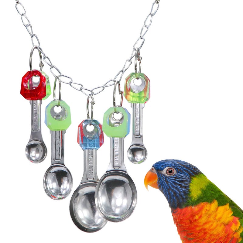 Litewoo Bird Stainless Steel Bell Toys Safe and Stable Hanging Spoons Pipe Chew Bite ToyE - Image 2