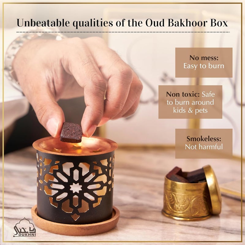 Dukhni Oud Al Khaleeji Bakhoor Set9 Piece Each Tree Bakhoor BurnerArabic Bakhoor IncenseDeep Oud BlendPerfect for Prayer Timeto Relax MeditateAgarwoodMulticolor - Image 4