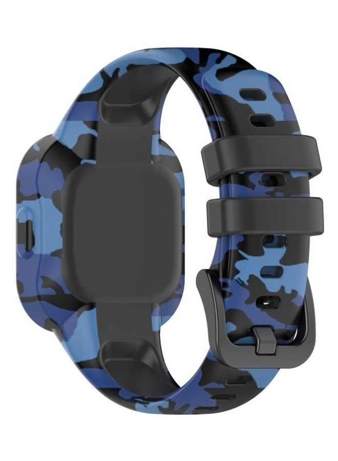 NIBEMINENT For Garmin Vivo Fit JR3 Silicone Printing Replacement Watchband Camouflage Blue - Image 2