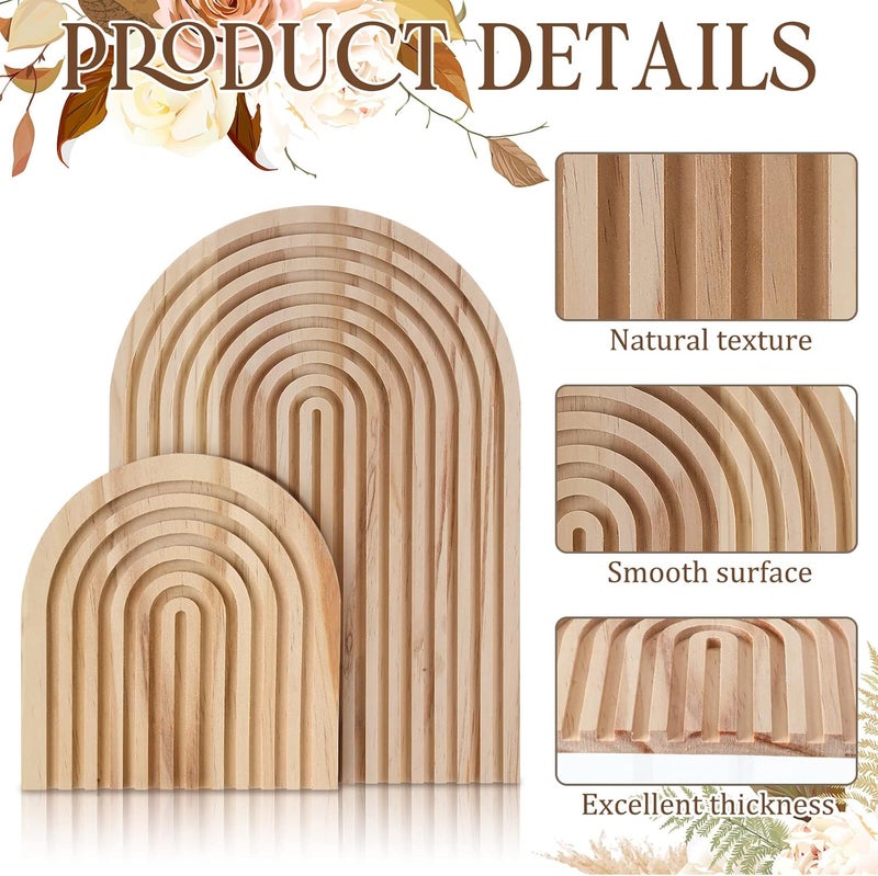 Chunful 2 Pcs Decorative Wood Cutting Board Wooden Board Rainbow Shaped Wood Serving Board Boho Cutting Board Decor Serving Trays for Home Kitchen Decoration (Pine, Wood Color) - Image 5