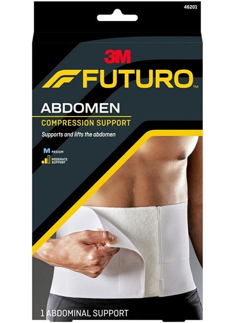 Futuro Abdominal Compression Support Medium size, 1 unit/pack | Beige color | 46201AER | Supports and lifts the abdomen | Moderate support | Abdominal support
