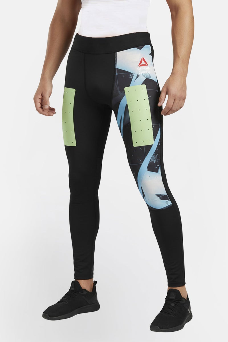 Reebok Men Sportswear Fit Brand Logo Tights, Black - Image 1