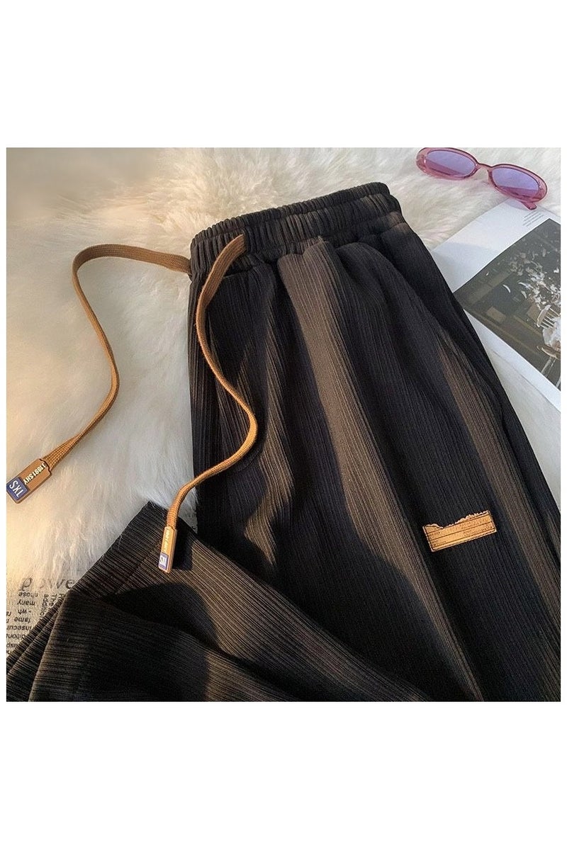 A.M Ice silk casual pants men and women summer thin style high-end  Versatile wide-leg pants trendy loose sports straight trousers - Image 4