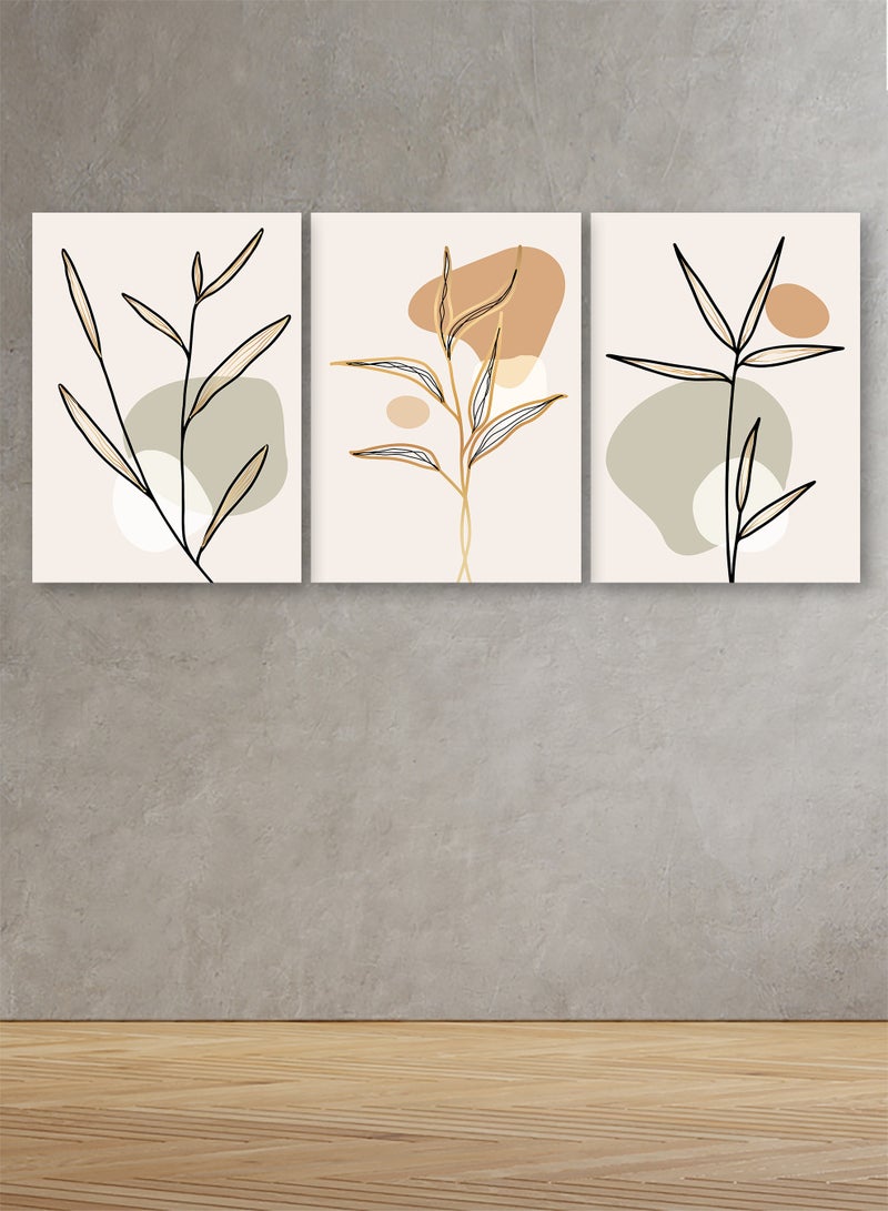 Marktna Set Of 3 Framed Canvas Wall Arts Stretched Over Wooden Frame with an Abstract Design - Image 1