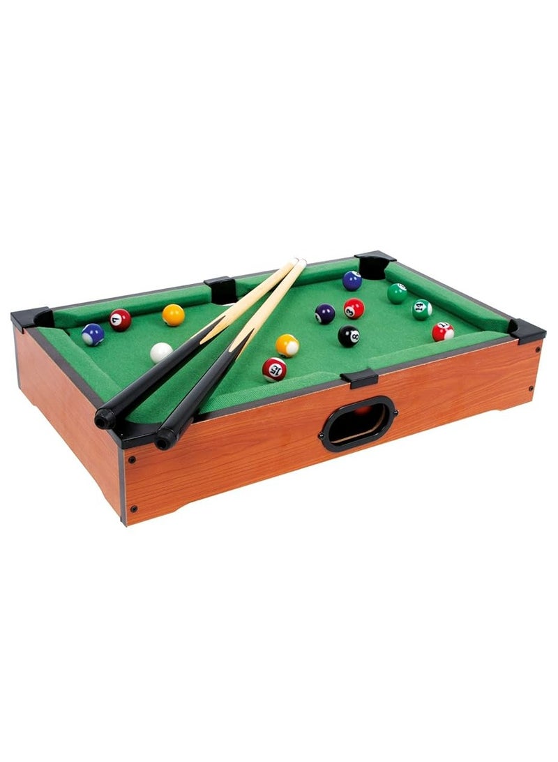 MUMS PLANET Kids billiards game - pool table with balls- cues and a triangular frame to teach children the basics of billiards in a fun and safe way-kids games- board games- group games  - Image 1