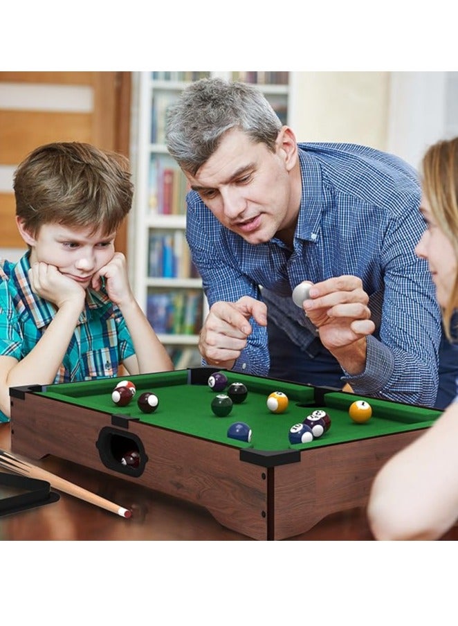 MUMS PLANET Kids billiards game - pool table with balls- cues and a triangular frame to teach children the basics of billiards in a fun and safe way-kids games- board games- group games  - Image 4