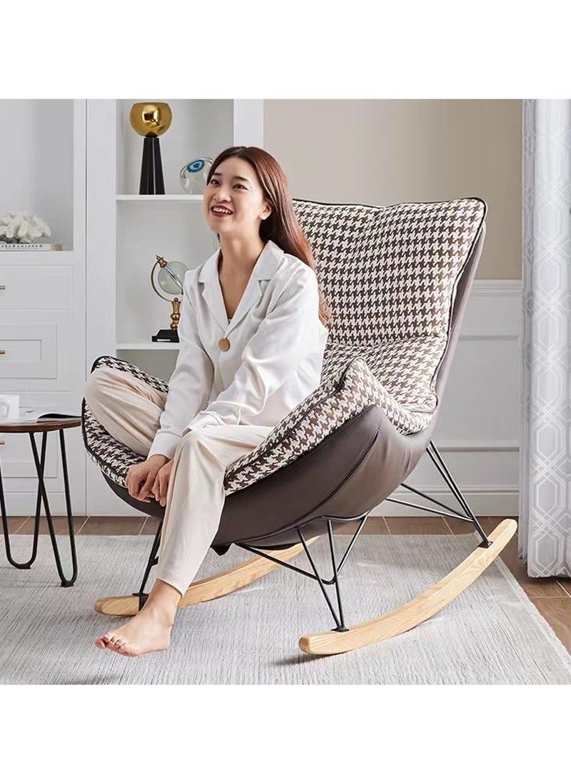 Generic - Rocking Chair with Padded Cushion,Modern Rocker Recliner Chair,Fabric Rocking Swing Chair,Comfortable Relax Lounge Chair Lazy Sofa Chair,Grey - Image 1
