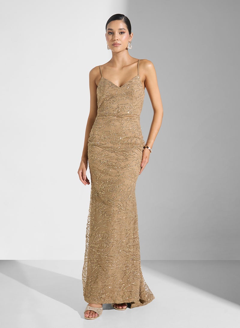 نمشي x فستان لامع بحمالات - Image 1