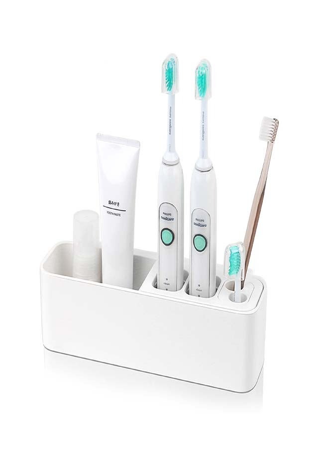 إسكدنيا رف فرشاة الأسنان الخالي من الأظافر، حامل فرشاة الأسنان البلاستيكية القابلة للفصل الأبيض للحمام، المطبخ، المبيت، رف تخزين فرشاة الأسنان الكهربائية، منظمو أدوات النظافة - Image 2