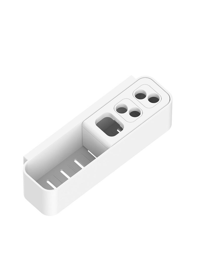 إسكدنيا رف فرشاة الأسنان الخالي من الأظافر، حامل فرشاة الأسنان البلاستيكية القابلة للفصل الأبيض للحمام، المطبخ، المبيت، رف تخزين فرشاة الأسنان الكهربائية، منظمو أدوات النظافة - Image 1