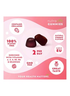 Nutravita Beauty Complex Gummies for Hair Skin and Nails with Biotin and Collagen Raspberry Flavor 60 Gummies  - Image 4