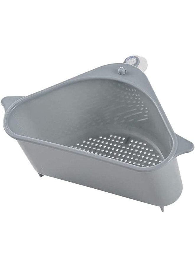 Generic - Sink Strainer Basket, COMLELA Triangular Corner Kitchen Sink Strainer Punch-Free Multifunctional Sink Basket for Kitchen, Bathroom, Soap Box Organizer with Suction Cup for Support Corner (Gray) - Image 1