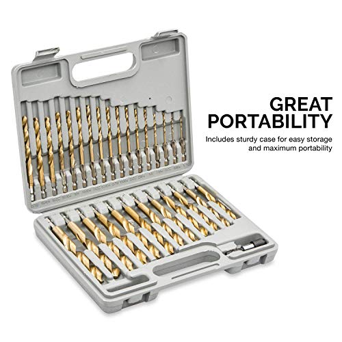 Tooluxe 10055L Titanium Coated Hex Shank Drill Bit Set, 30 Piece | Quick Change Design | 1/16" - 1/2" - Image 2