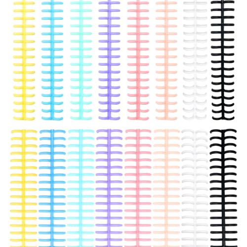Koceci 16 PCS Comb Binding Spines Plastic Spiral Binding Coils 30 Rings Click Binding Spines for Student Teacher Business Document File Notebook File Making Colorful - Image 1