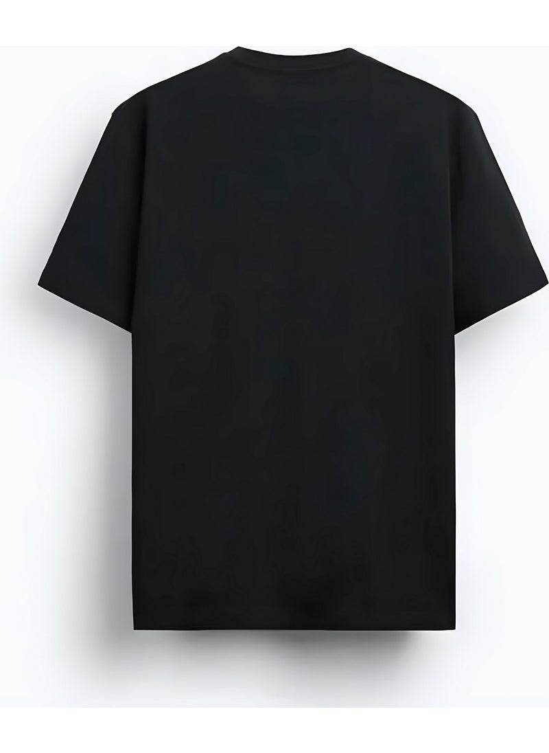 Alex Rosen Oversize Crew Neck Printed Short Sleeve Black T-Shirt  - Image 2