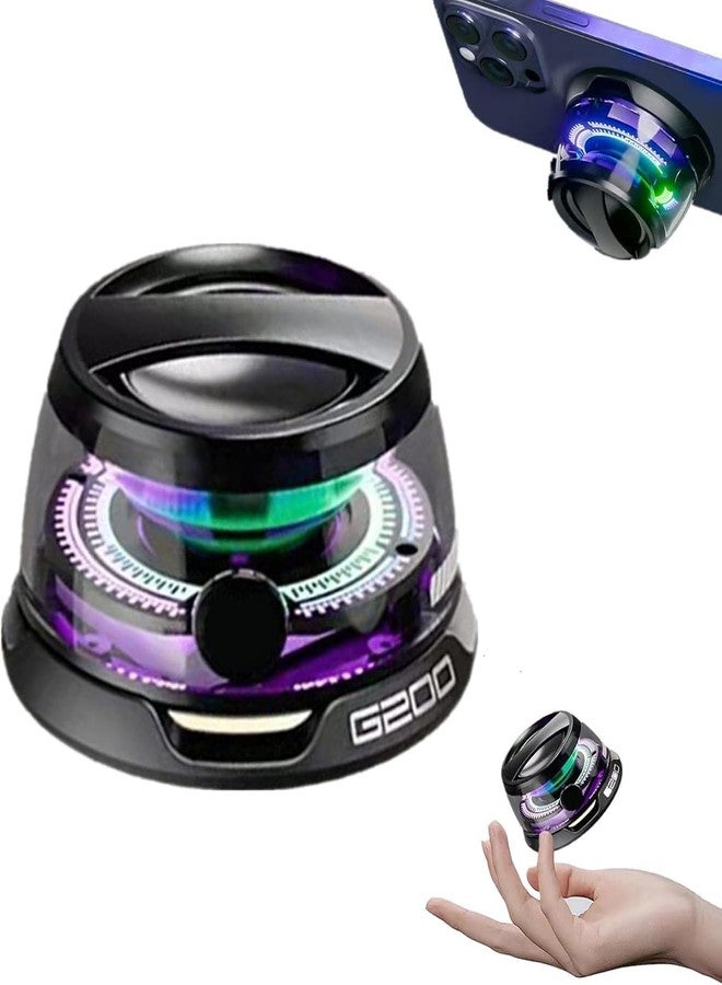 HENIRAG G200 Magnetic Bluetooth Speaker with RGB Lights Portable Mini Wireless Speaker 3D Surround Sound Waterproof Pocket Size Multifunctional 2 in 1 Phone Stand & Speaker for iPhone, Android (Design 4) - Image 1