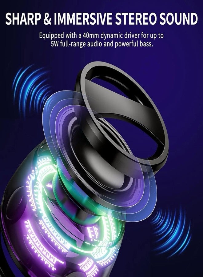HENIRAG G200 Magnetic Bluetooth Speaker with RGB Lights Portable Mini Wireless Speaker 3D Surround Sound Waterproof Pocket Size Multifunctional 2 in 1 Phone Stand & Speaker for iPhone, Android (Design 4) - Image 2