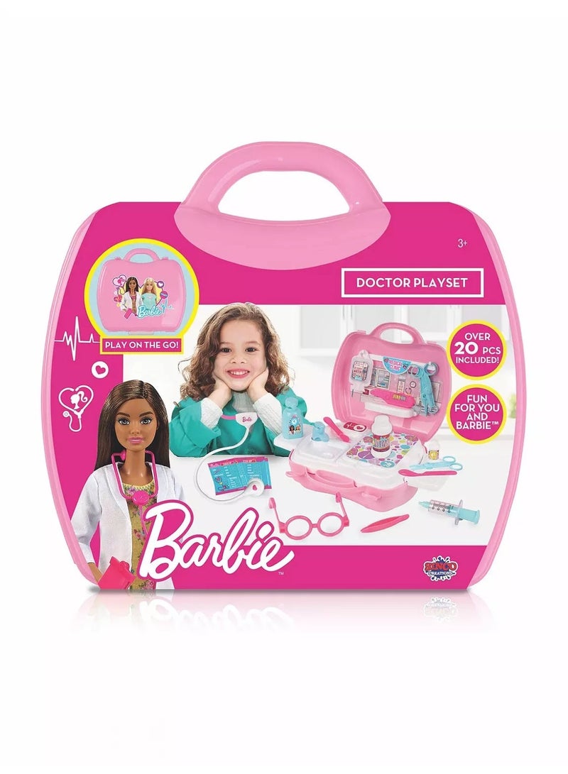 Barbie Doctor Playset with 20+ Medical Accessories – Portable Pretend Play Medical Kit in Pink Travel Case for Kids Ages 3+ - Image 1