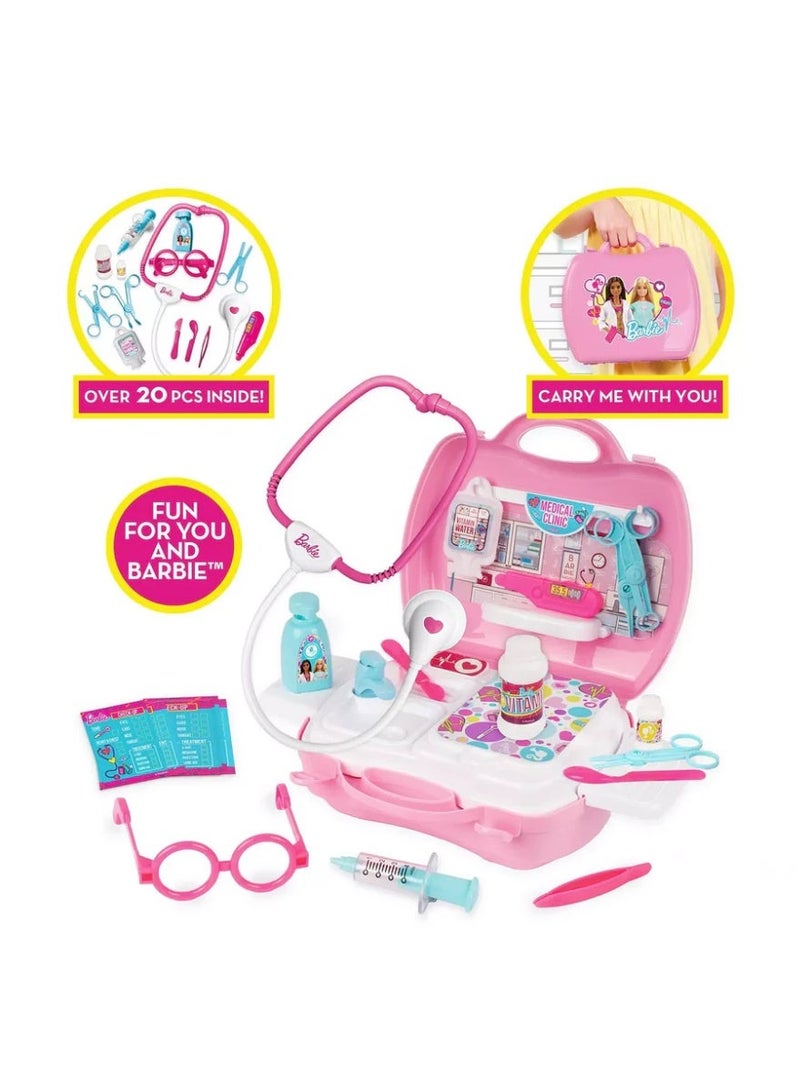 Barbie Doctor Playset with 20+ Medical Accessories – Portable Pretend Play Medical Kit in Pink Travel Case for Kids Ages 3+ - Image 3