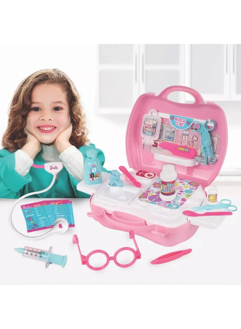 Barbie Doctor Playset with 20+ Medical Accessories – Portable Pretend Play Medical Kit in Pink Travel Case for Kids Ages 3+ - Image 2