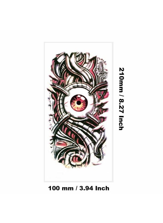 Ooopsiun 10 Sheets Large Temporary Tattoos For Men Adults, Punk Mechanical Waterproof Arm Fake Tattoos For Men - Image 4