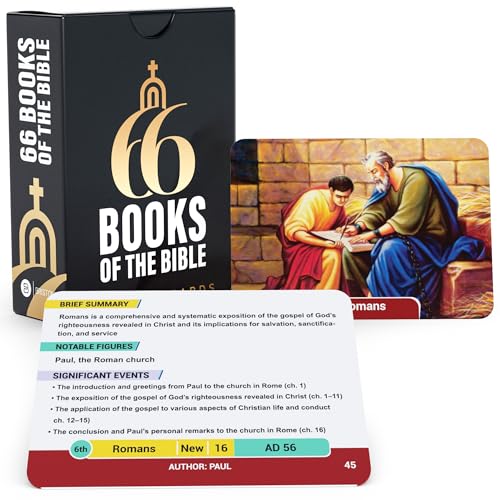 Briston 66 Books of The Bible Flashcards Christian Learning Cards for Kids Adults Study Tool for Sunday School Bible Study Old New Testament Overview Cards Scripture Education Set - Image 1
