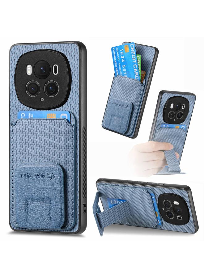 S-TOP Case For Honor Magic6 Pro Carbon Fiber Card Bag Fold Stand Phone Case - Image 1