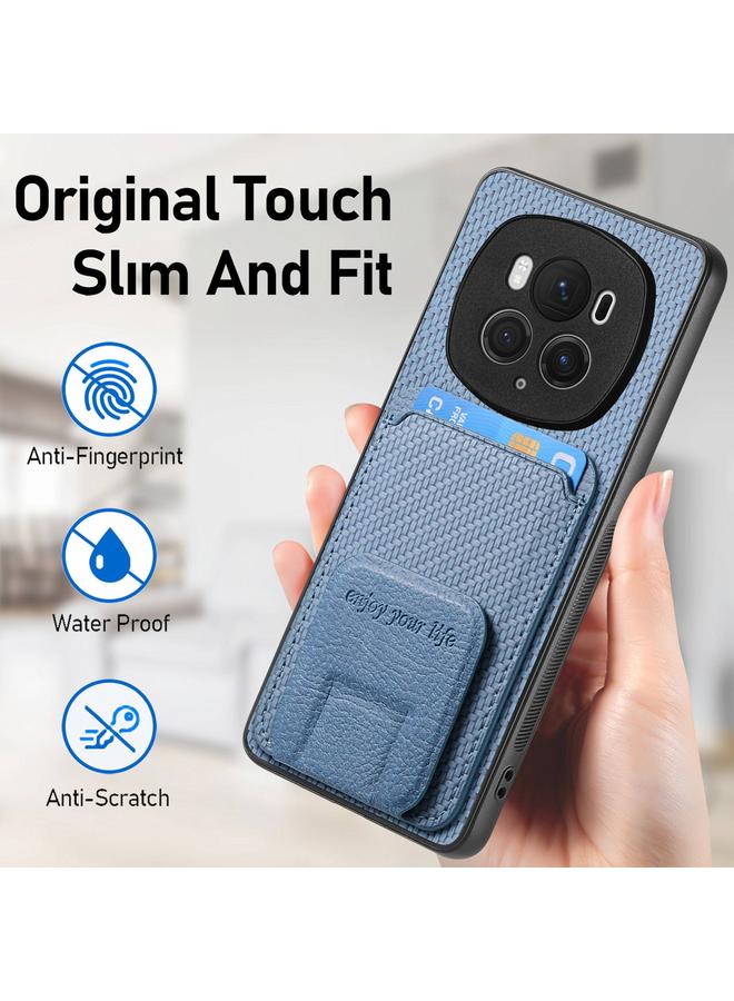 S-TOP Case For Honor Magic6 Pro Carbon Fiber Card Bag Fold Stand Phone Case - Image 5