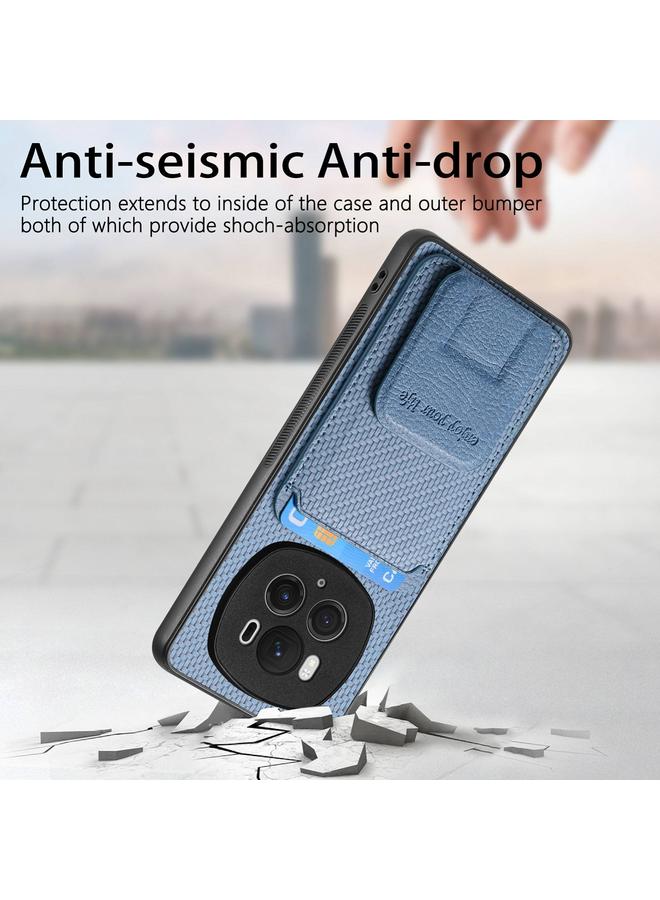 S-TOP Case For Honor Magic6 Pro Carbon Fiber Card Bag Fold Stand Phone Case - Image 3